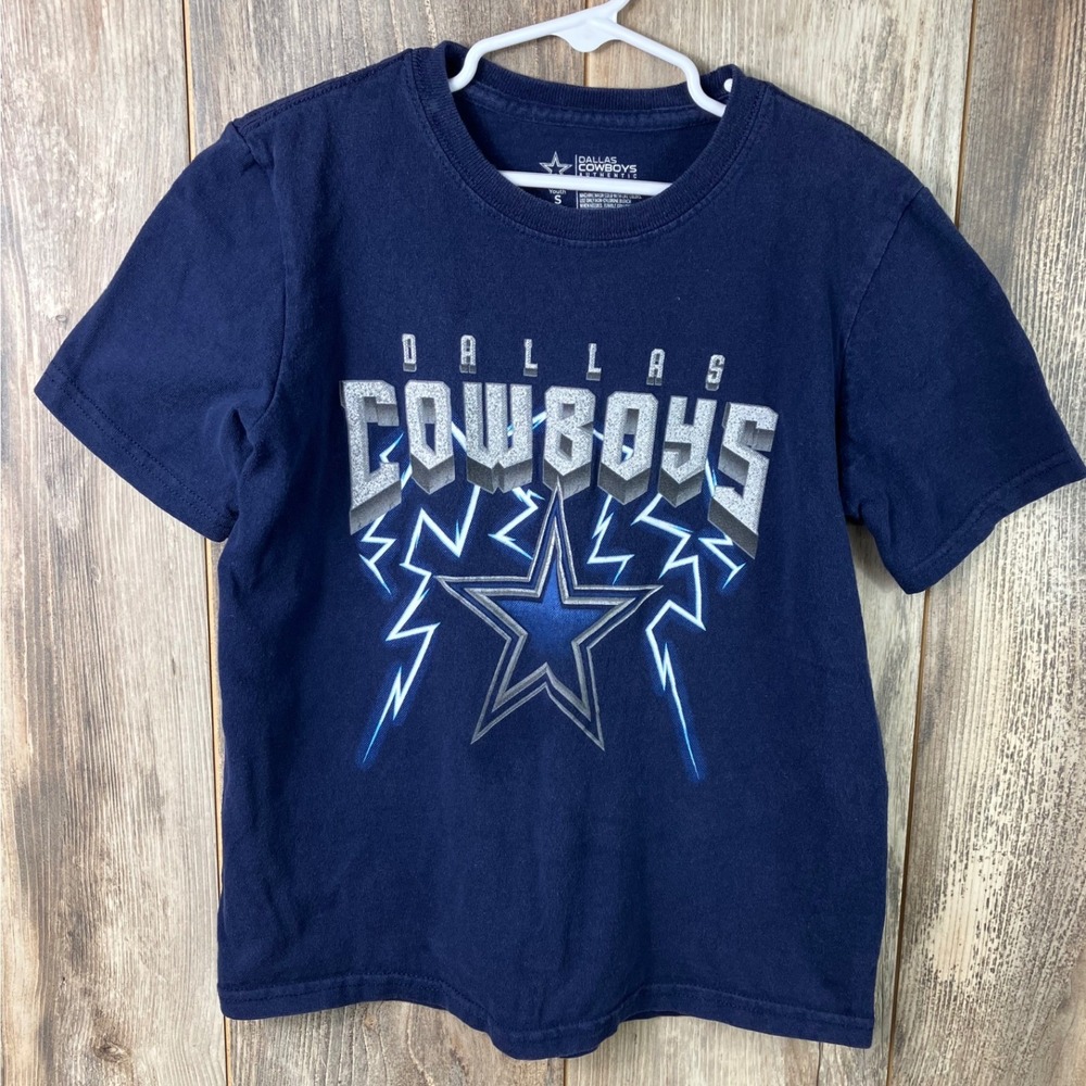 Dallas Cowboys Youth Small Navy Blue 2019 Tour Schedule Lightning T-Shirt NFL